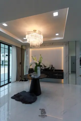 ห้องรับแขก · บ้านตัวอย่าง The Thames by สิรารมย์ โคราช