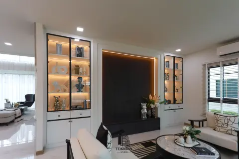 ห้องรับแขก · บ้านตัวอย่าง The Thames by สิรารมย์ โคราช